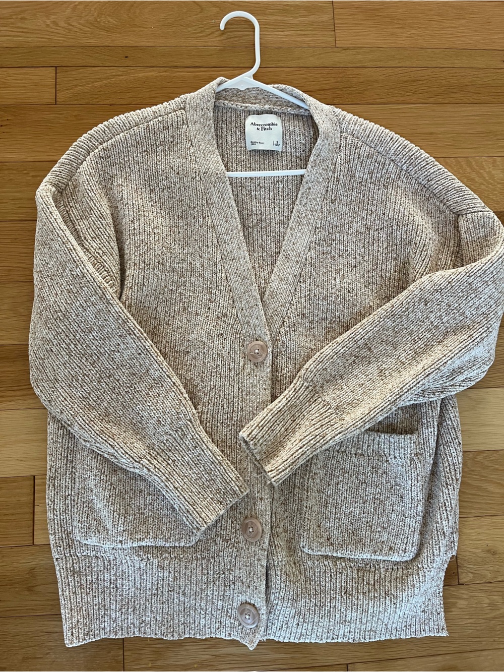 Abercrombie Speckled Tan Cardigan